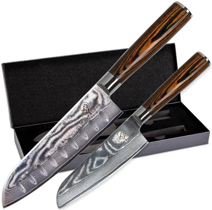Actual product image Wolfblood Damascus knife set (17 cm)