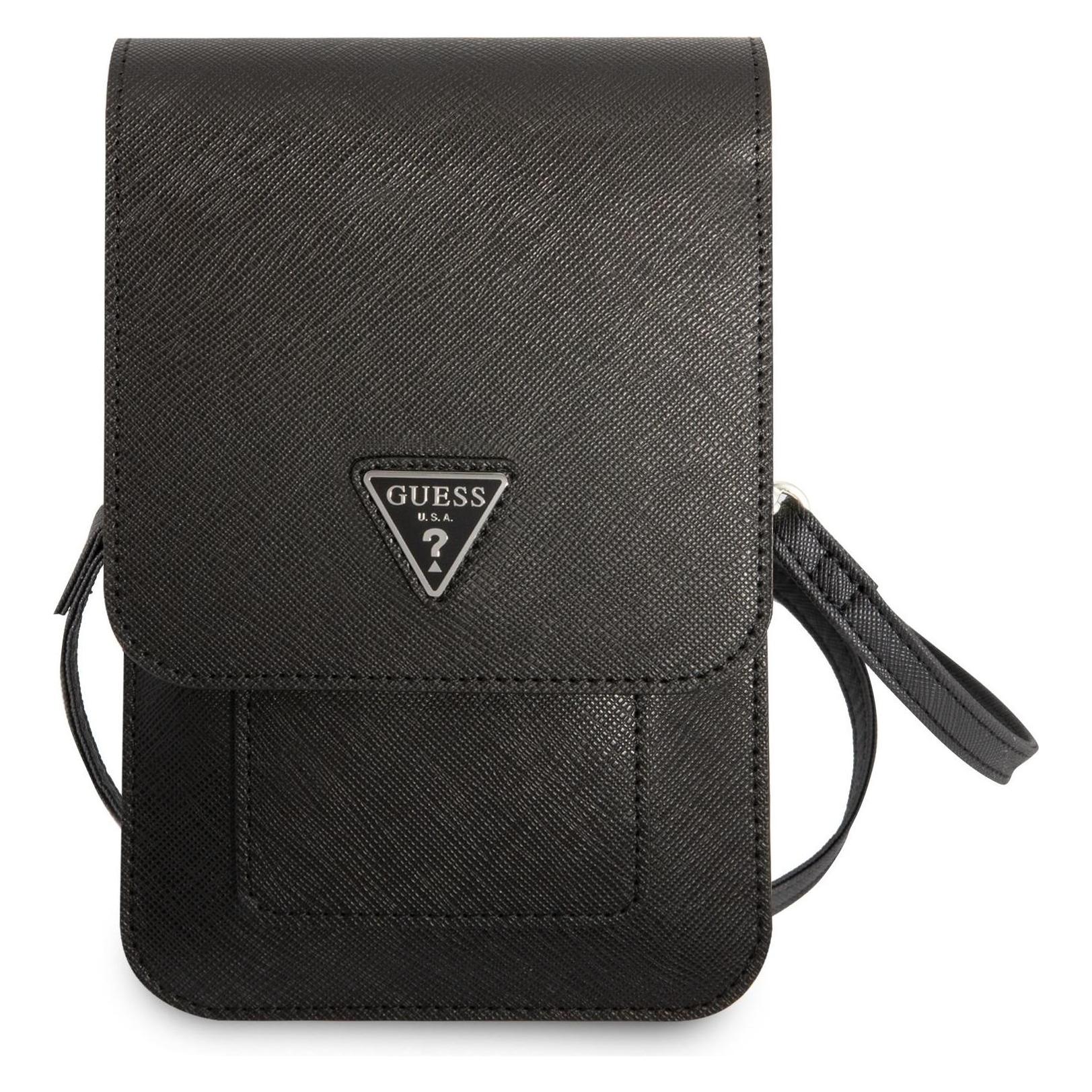 Guess, Handtasche, Torebka Guwbsatmbk Czarny/black Saffiano Triangle, Schwarz