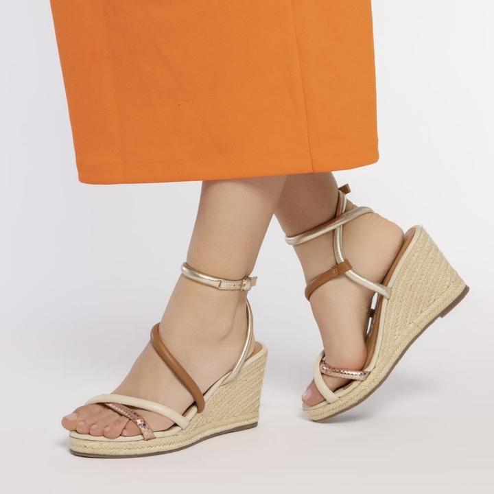 Actual product image Gioseppo Rometta Adjustable Ankle Strap Wedge Espadrilles (40)