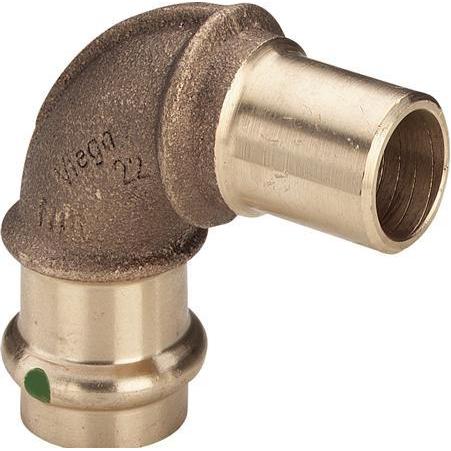 Viega, Rohrverbindungstechnik, Sanpress-Bogen 90° 15 Rotguss/glänzend, 107932 (Pressverbindung)