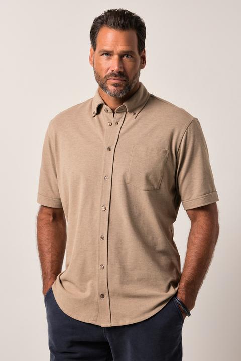 Produktbild JP1880 JP 1880 Piqué-Hemd, FLEXNAMIC®, Halbarm, Buttondown-Kragen, Modern Fit (8XL)