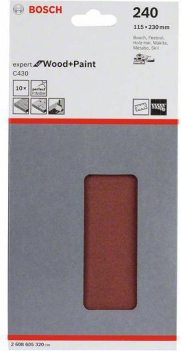 Image du produit Bosch Professional Zubehör Papier de verre orbital avec Velcro (240)