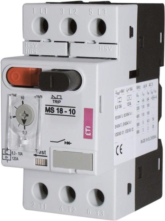 Actual product image Eti Polam Motor Switch 3P 2.2kW 4-6.3A MS18-4-6.3A - 004600348