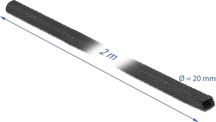 Produktbild Delock Gewebeschrumpfschlauch 2 m x 20 mm Schrumpfungsrate 2:1 schwarz (1 x)