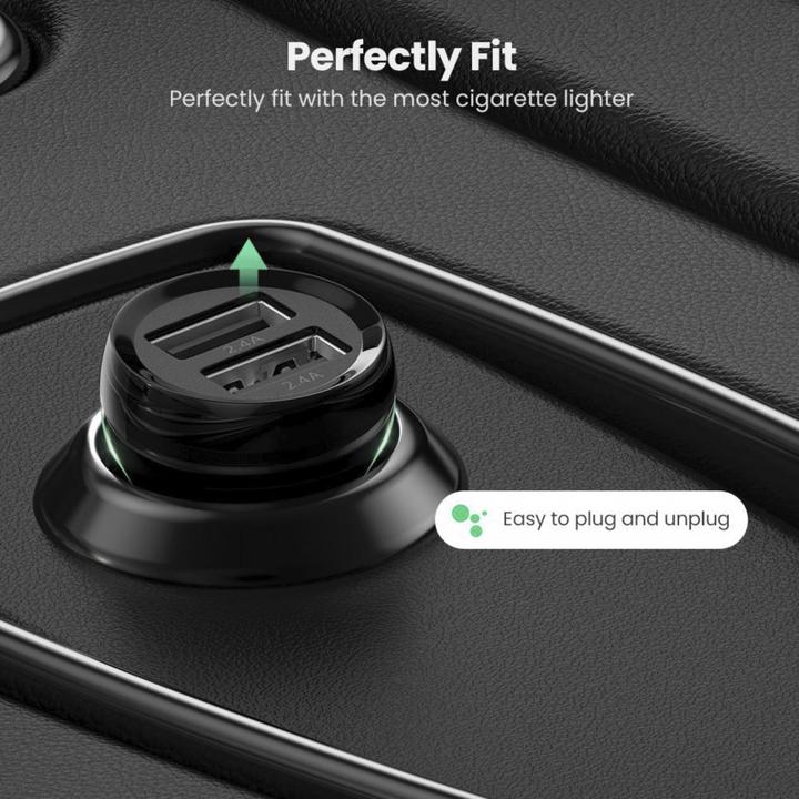 Produktbild Ugreen car charger ED018, 2x USB, 24W (black)