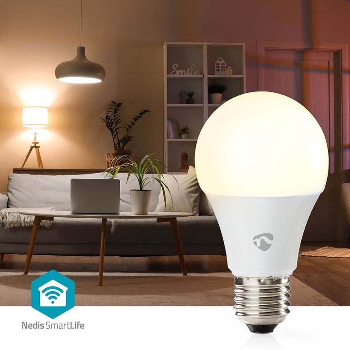 Produktbild Nedis WIFILRC10E27 SmartLife Vollfärbige LED-Lampe WLAN E27 806 lm 9 W RGB + weiss veränderbar 2700 (E27, 806 lm, 1x)