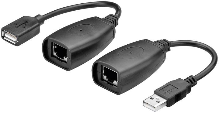 Actual product image Goobay USB Extension Ethernet 40.0m- Cable Converter USB > RJ45 Line Extender (CAT5) (0.20 m, USB 1.1)
