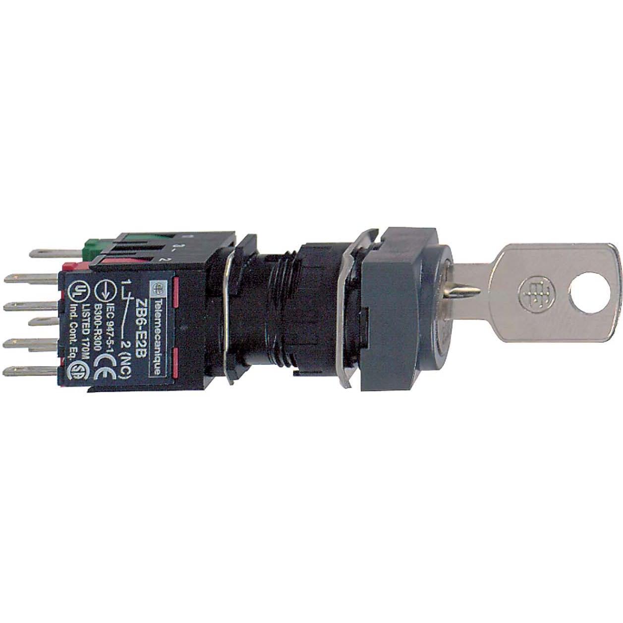 APC GmbH Schlüsselschalter RONIS Quadrat. XB6CGH5B, Taster + Schalter, Schwarz
