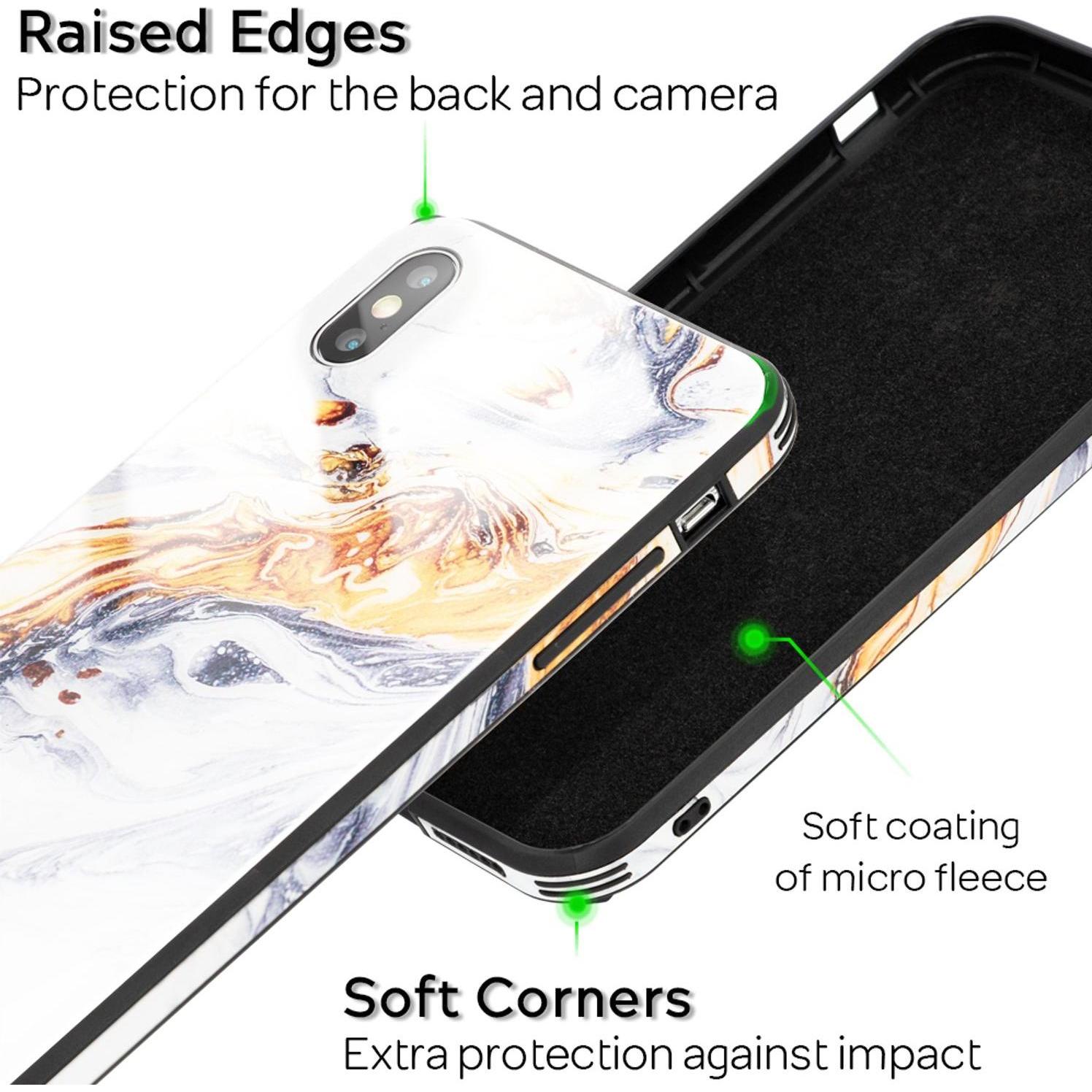 Thumbnail - Nalia Marmor Hülle (Apple iPhone X, Apple iPhone XS), Smartphone Hülle, Gold