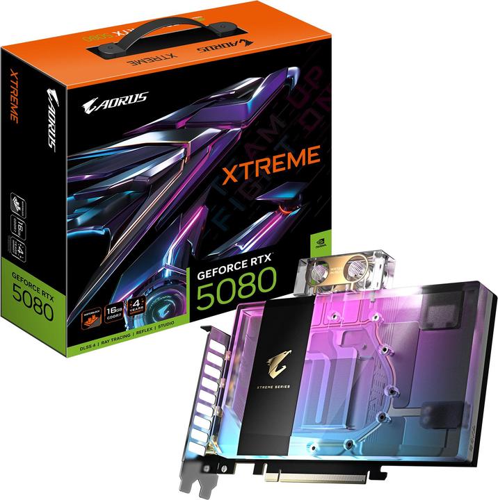 Produktbild Gigabyte AORUS GeForce RTX 5080 XTREME WATERFORCE WB (16 GB)