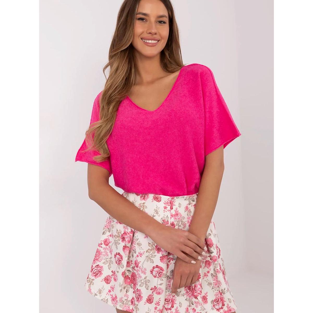 Italy Moda, Damen, Pullover, Kurzarm Pullover, Rosa, (65 C)