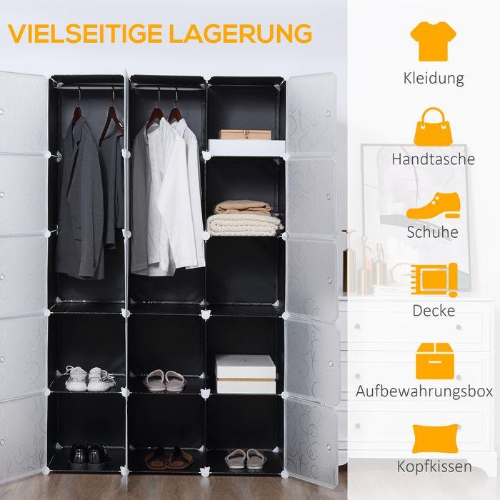 Actual product image Swisshandel24 DIY Kleiderschrank Regalsystem mit 2 grosse und 9 kleinen Würfeln Schwarz