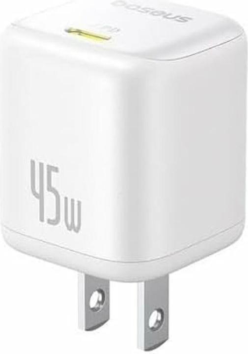 Image du produit Baseus - Wall Charger PicoGo (P10176800213-00) - GaN, Fast Charging, 45W, USB-C - Moon White (45 W, 1 portion)