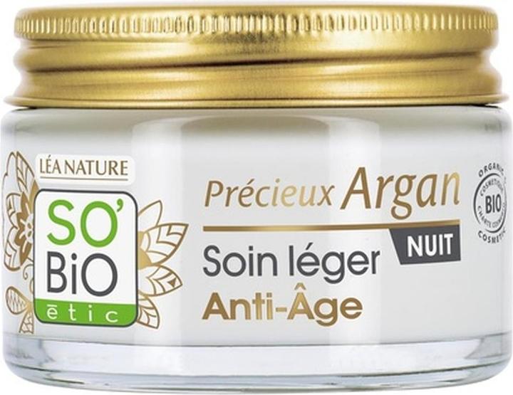 So'bio Étic LÉA NATURE SO BiO étic Light Anti-Aging Nachtpflege mit wertvollem Argan glättet und strafft (50 ml, Nachtcreme)
