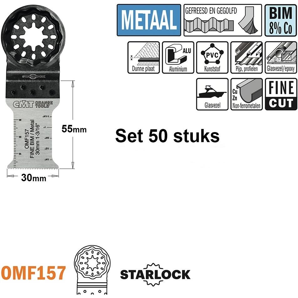 CMT, Lama, OMF157-X50 Multitool Sägeblatt mit Feinschnitt für Metall 30 mm 50 Stück