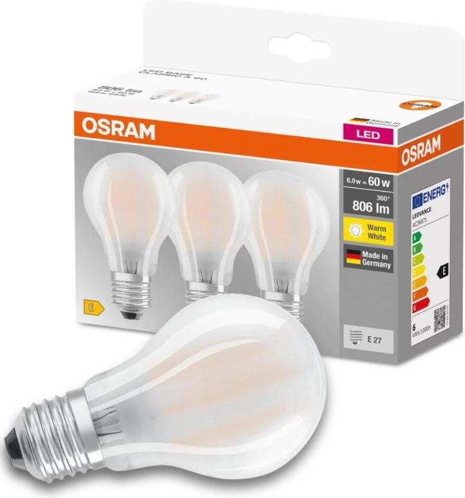 Image du produit Osram LED de base de classe A (E27, 7 W, 806 lm, 3 x, E)