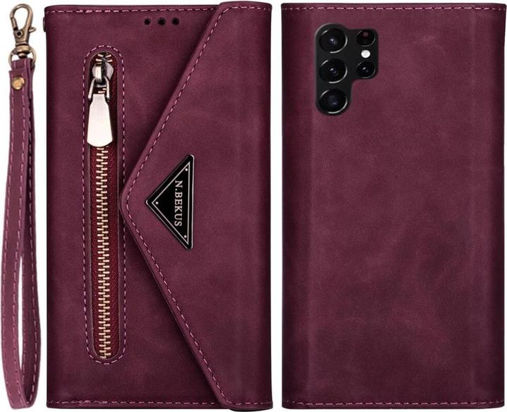 Produktbild Cover-Discount Galaxy S23 Ultra - Brieftaschen Hülle weinrot (Samsung Galaxy S23 Ultra)