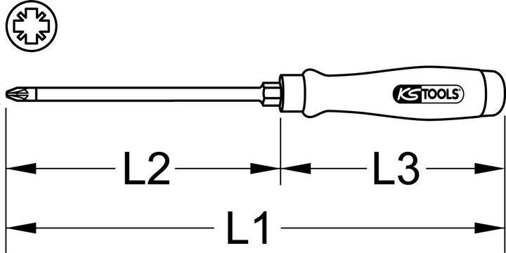 Actual product image KS Tools ERGOTORQUE WOODmax impact screwdriver (hexagon)