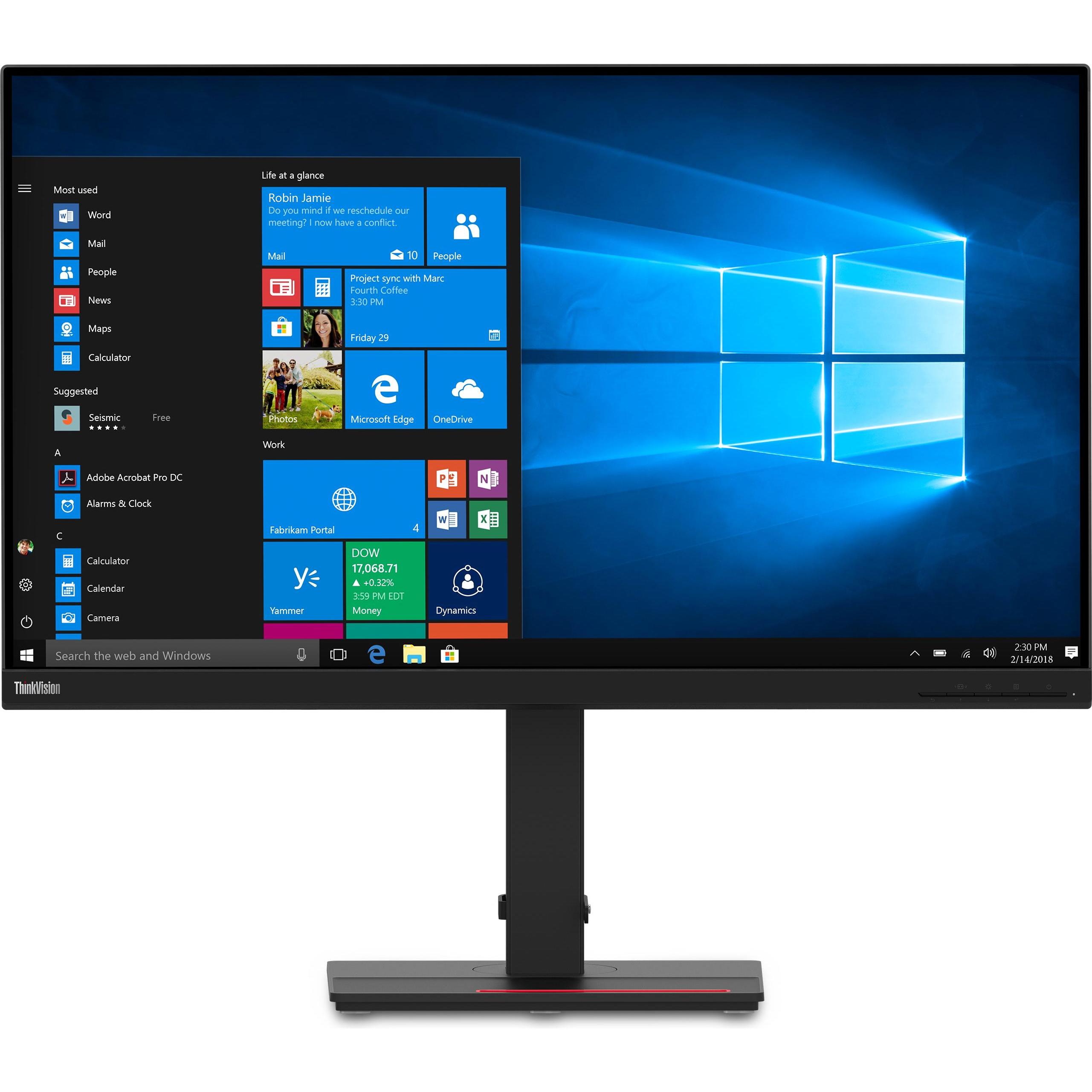 Lenovo ThinkVision T32h-20 (2560 x 1440 Pixel, 32"), Monitor, Schwarz