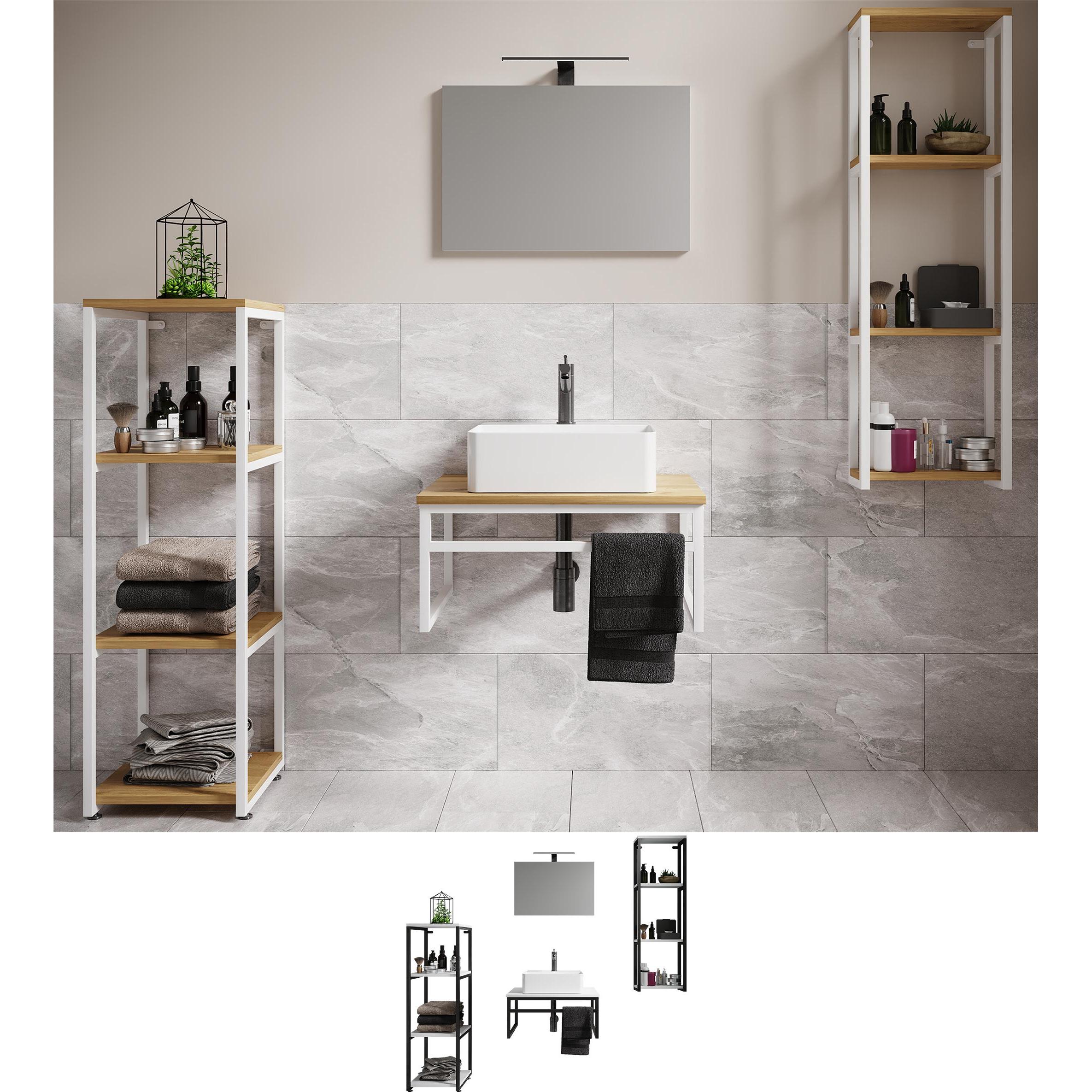 VCM, Badmöbelset, 5-tlg. Waschplatz Waschbecken Bitila 60 V1