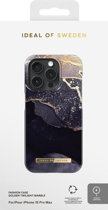 Actual product image iDeal Of Sweden Plastic Back Cover Golden Twilight Marble Apple iPhone 15 Pro Max (Apple iPhone 15 Pro Max)