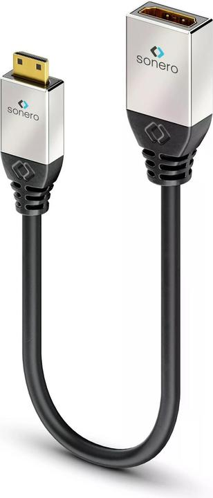 Produktbild Sonero HDMI-Adapter Metallstecker, 0,25 m, mini-Stecker/Kupplung (0.20 m, HDMI, 2.0)