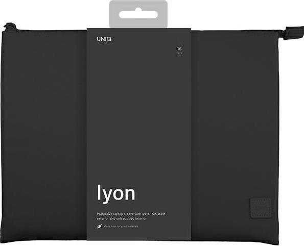 Actual product image Uniq etui Lyon laptop Sleeve 16" czarny/midnight black Waterproof RPET (16")