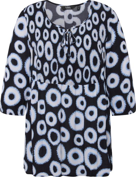 Produktbild Ulla Popken Smokbluse, Kreise, A-Linie, Rundhals, 3/4-Arm (42, 44)