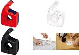 Actual product image tesa Easy Cut hand dispenser, transparent, indelible, display