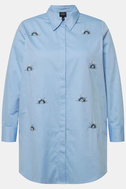 Immagine prodotto Ulla Popken Camicia con ricami, perline, collo da camicia e maniche lunghe (54)