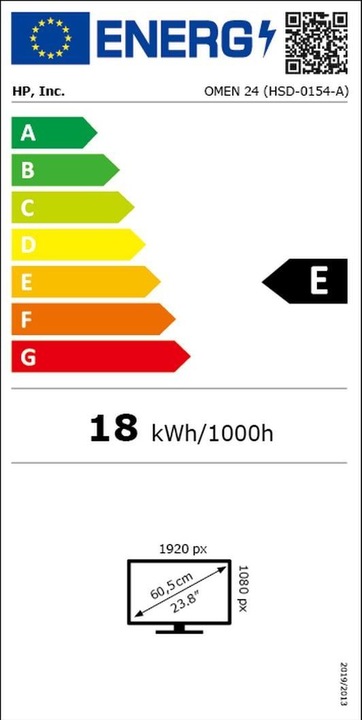 Energie-Label HP Omen 24 (1920 x 1080 Pixel, 23.80")