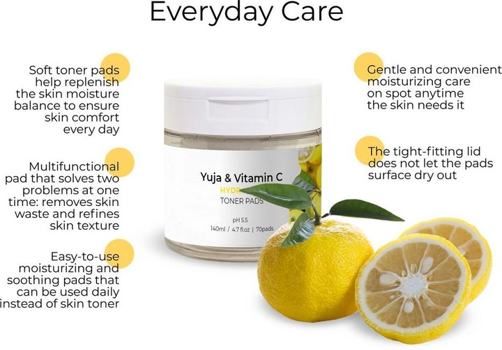 Produktbild JKosmec Yuja and Vitamin C Hydrating Toner Pads (Reinigungstücher)