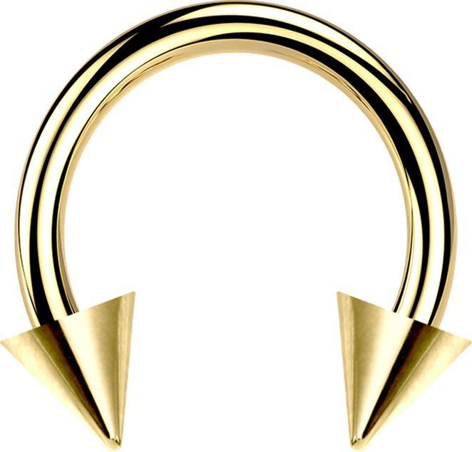 Image du produit Star Piercing Circular Barbell doré avec deux cônes (sans laiton, Acier chirurgical 316L)