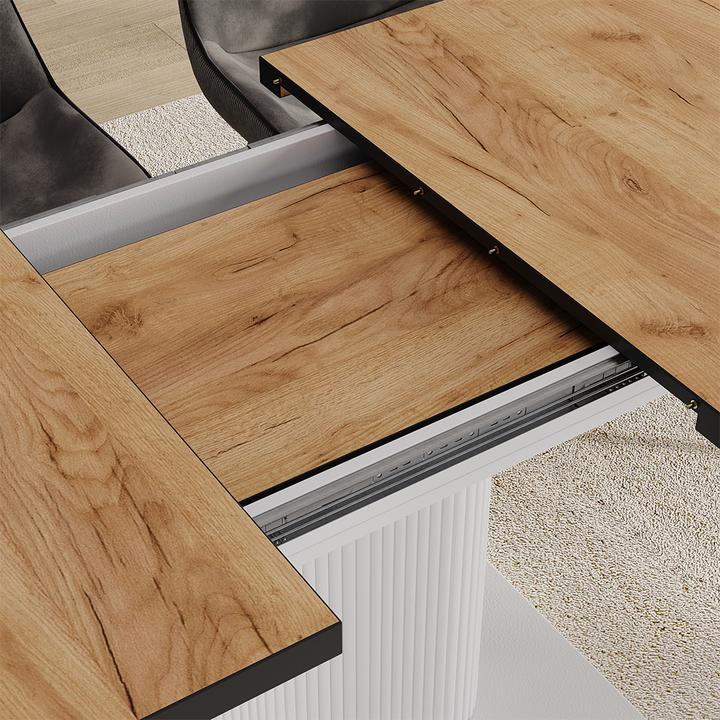 Produktbild Vicco Esstisch Fenaro, Schwarz/Weiss/Weiss, 120 x 80 cm ausziehbar