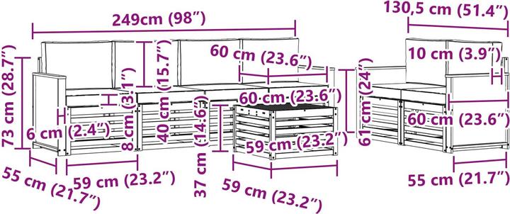 Produktbild vidaXL Outdoor-Sofa