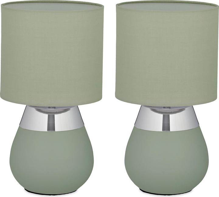 Produktbild Relaxdays Tischlampe mit Stoffschirm 2er Set (E14)