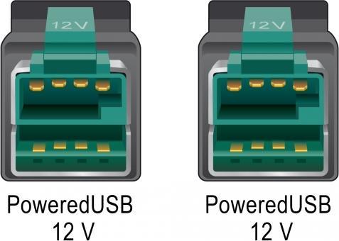 Actual product image Delock 85493 PoweredUSB cable plug 12 V (2 m, USB 2.0)