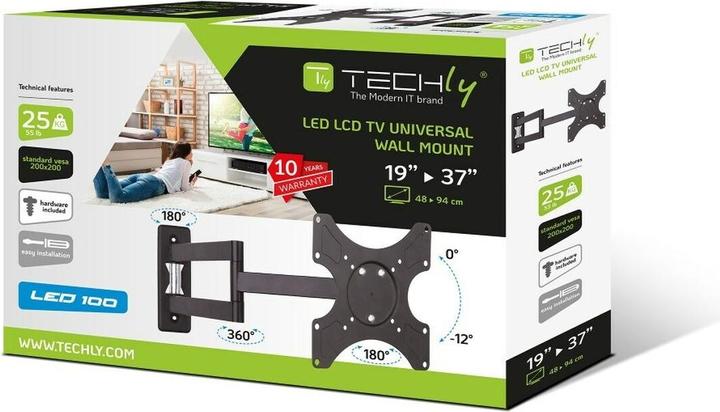 Productafbeelding Techly Kantelbare muurbeugel (Muur, 37", 25 kg)