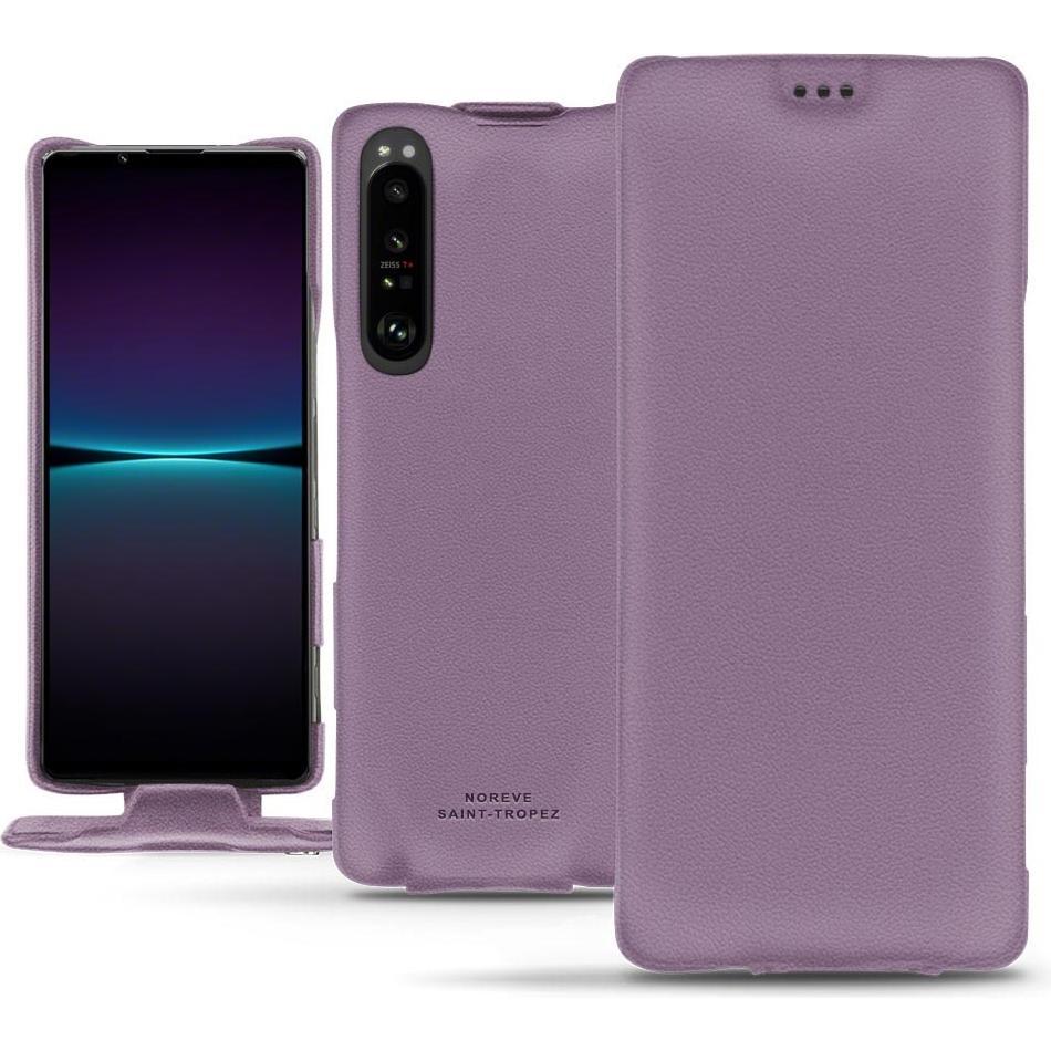Noreve Lederschutzhülle vertikal (Sony Xperia 1 IV), Smartphone Hülle, Violett