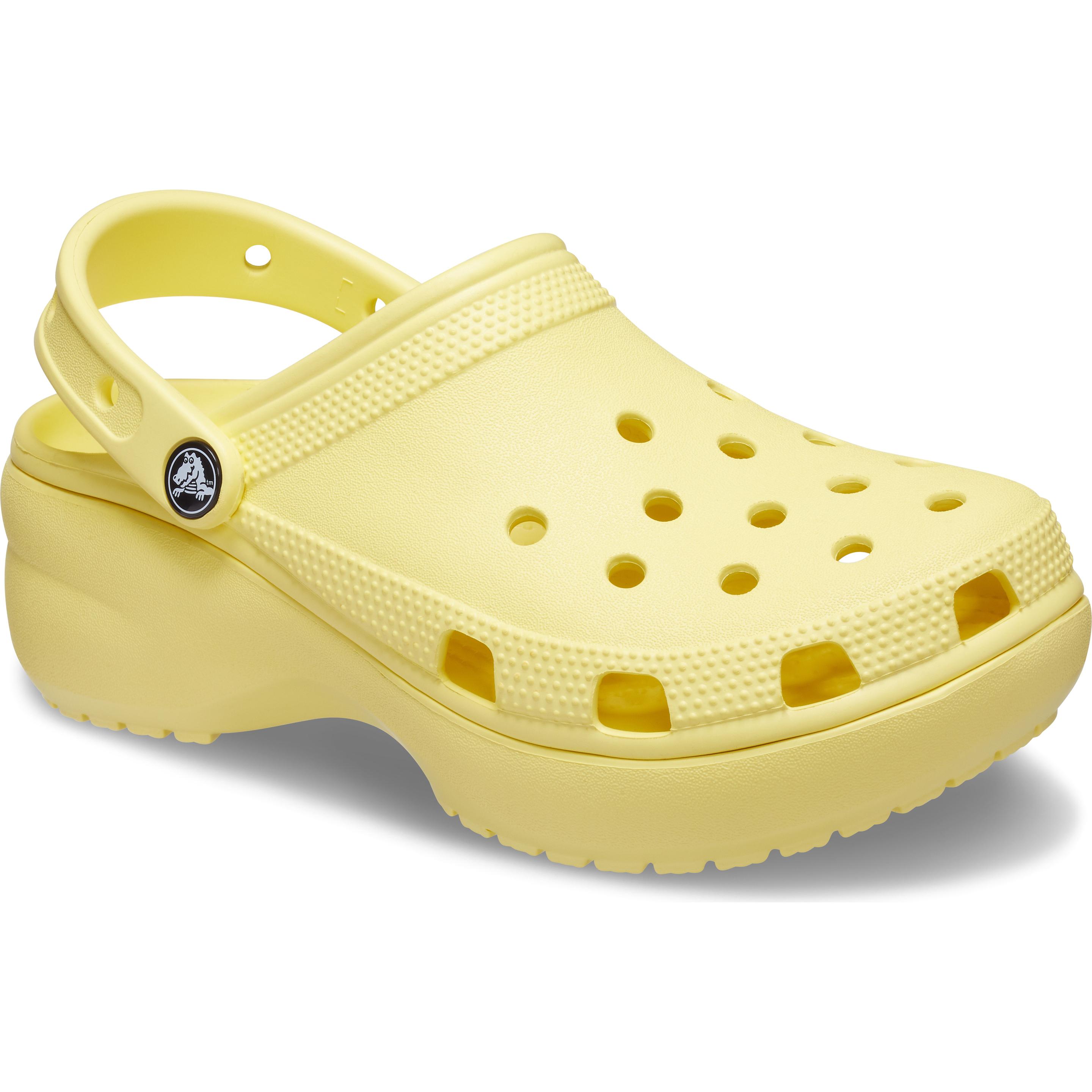 Crocs, Donne, Sandali + Ciabatte, Zoccolo con piattaforma classica - 10762, Giallo, (35)