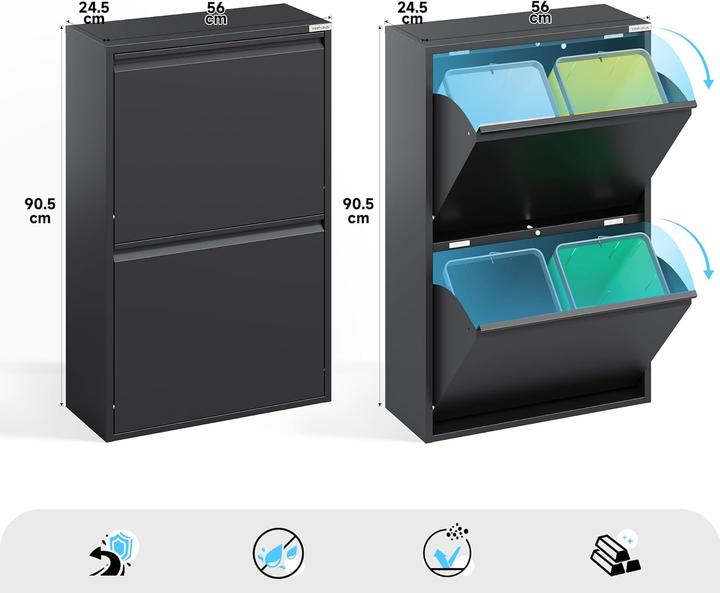 Actual product image Veehaus Küchen-Mülleimer mit Klappen (60 l)