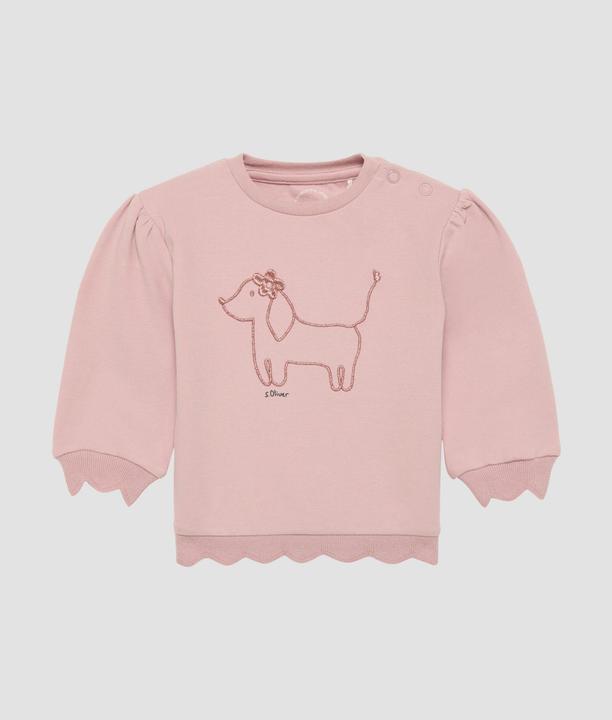 Actual product image S.Oliver Sweatshirt Sweatshirt mit Wellensaum und Glitzer-Stickerei (80)