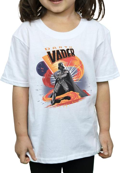 Actual product image Star Wars Girls Darth Vader Swirling Fury Cotton T-Shirt (116)