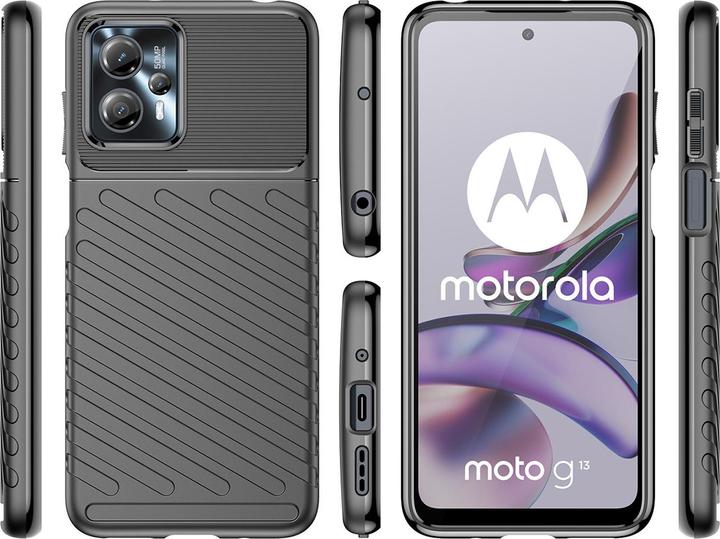 Produktbild Hurtel Thunder Case Hülle für Motorola Moto G13 Silikon Armor Case schwarz (Motorola Moto G13)