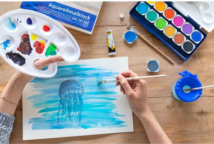 Actual product image Idena Brush cup with lid,plastic