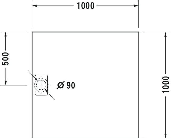 Produktbild Duravit Quadrat-Duschwanne STONETTO 1000x1000x50mm beton grau