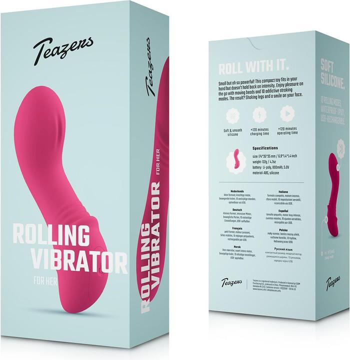 Image du produit Teazers – Mini Vibromasseur Rolling – Rose Framboise