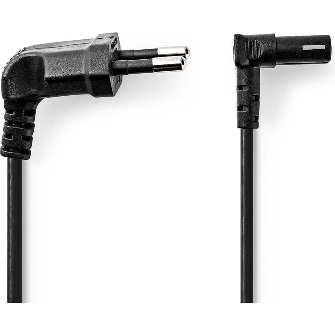 Nedis Stroomkabel EU Male IEC-320-C7 90° Gehoekt 5.00 M Plat (5 m), Cavo di alimentazione, Nero