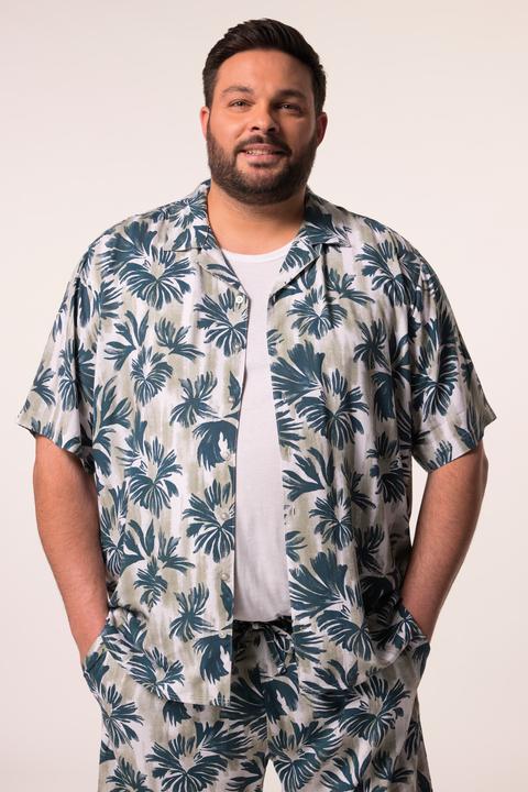Immagine prodotto Men+ Viskose-Hemd, Halbarm, Alloverprint, Cubakragen, Cuba Fit (4XL)