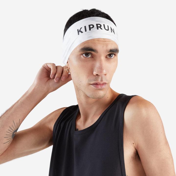Actual product image Kiprun Lauf-Stirnband - V2 weiss mit Grafikprint